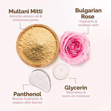 Mamaearth Multani Mitti Oil Balance Face Pack with Multani Mitti & Bulgarian Rose for Normal to Oily Skin 200g | DIY-like Texture | Controls Oil & Acne | Clay Face Mask | Free From Harmful Chemicals